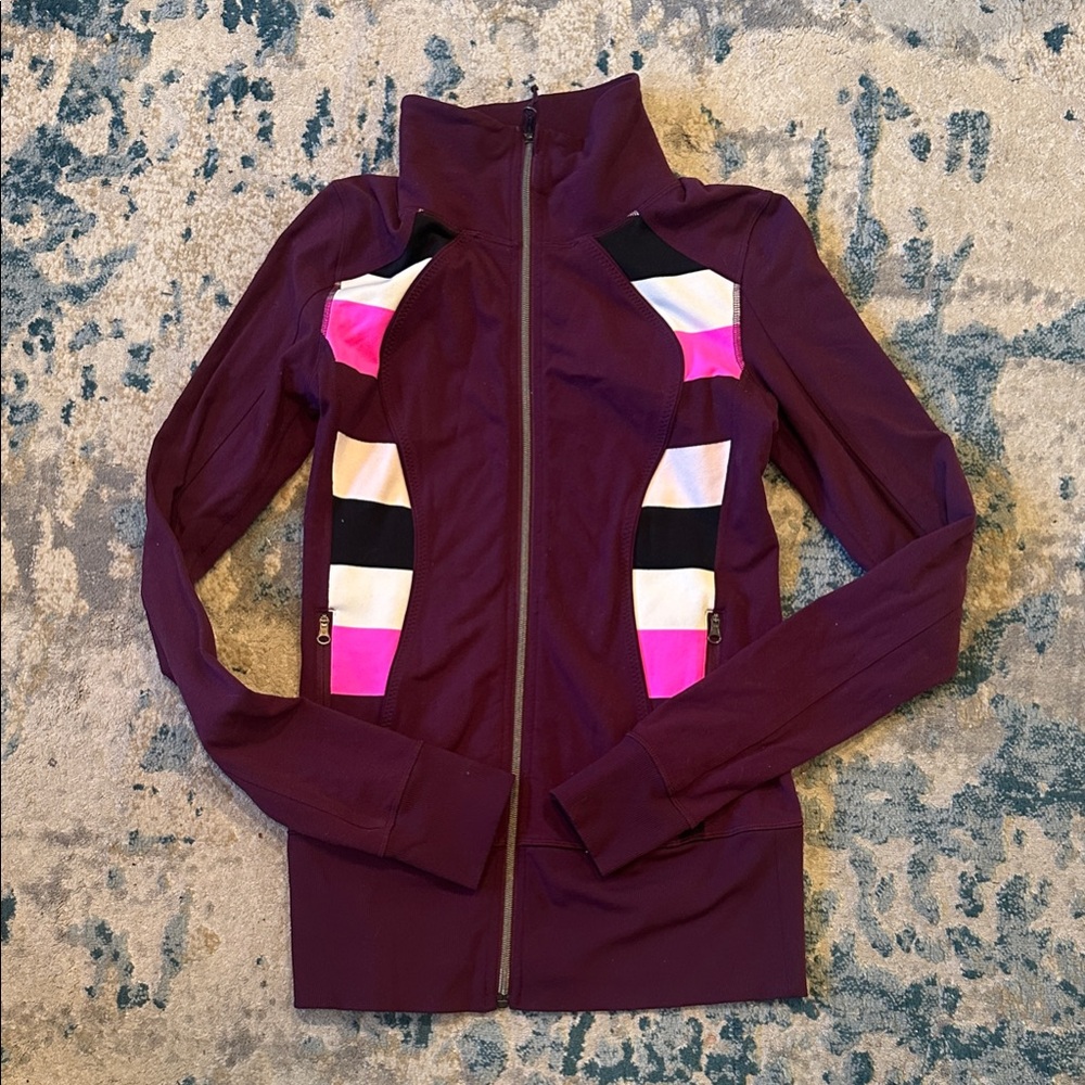 Lululemon Athletica Asana Jacket with Pink and Black Accents